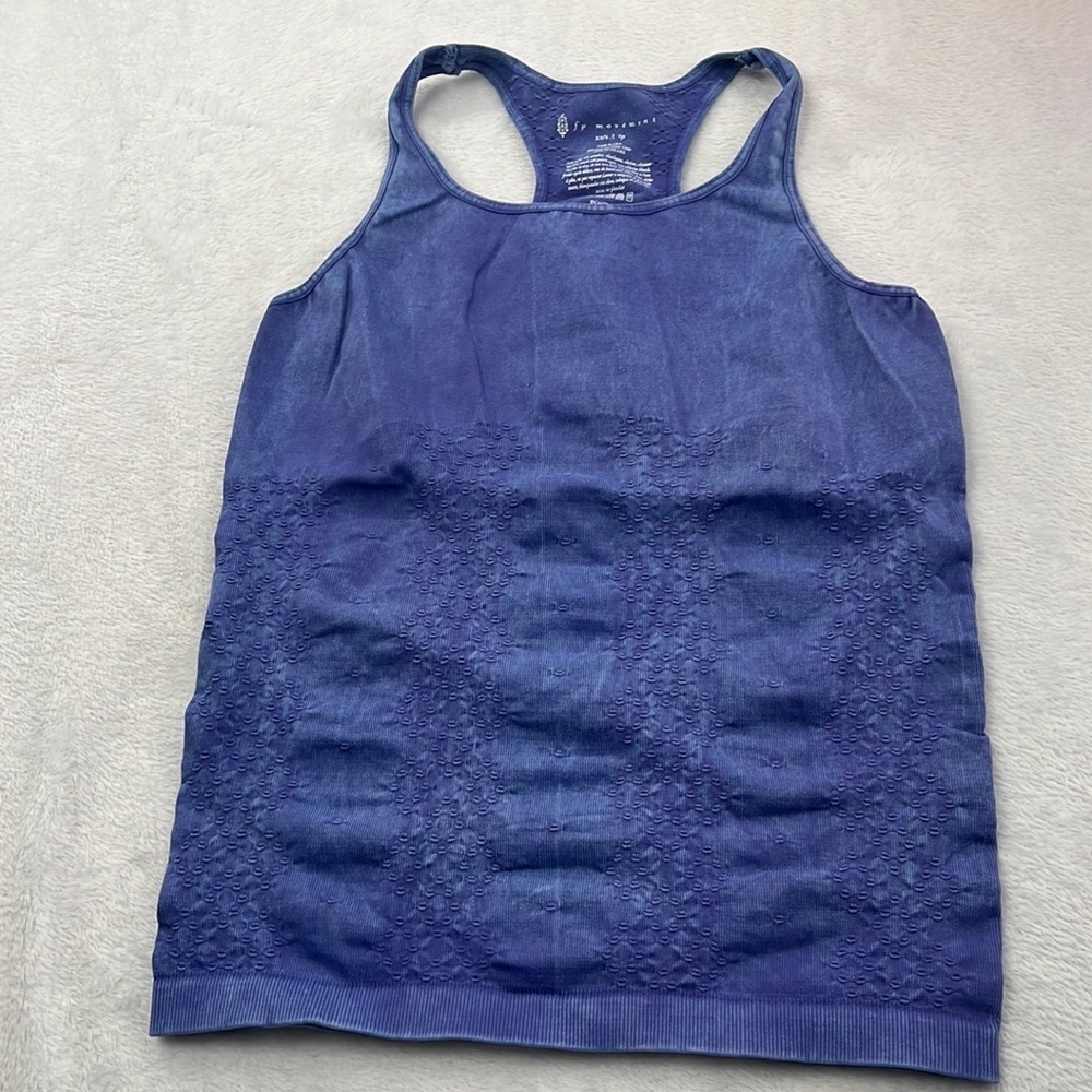 NWOT Free People Movement XS, S‎ Purple Blue  Textured Venus Racerback Tank Top